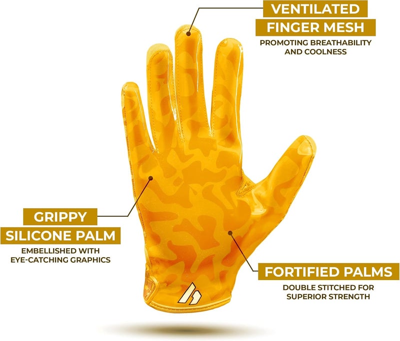 Repsters RPG1 Football Gloves - Men’s Elite Trendy Wide Receiver Gloves – Extra Sticky Grip Football Gloves for Game Day, Training, High School and College - Adult and Youth Sizes - Image 2
